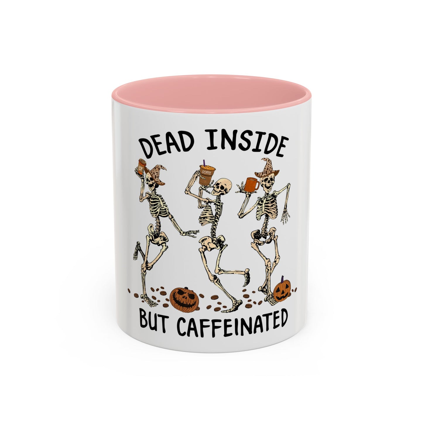 Caffeinated Skeleton Coffee Mug - Halloween Gift, Bone-Chilling Mug, Spooky Home Decor, Fun Coffee Cup, Dead Inside but Caffeinated