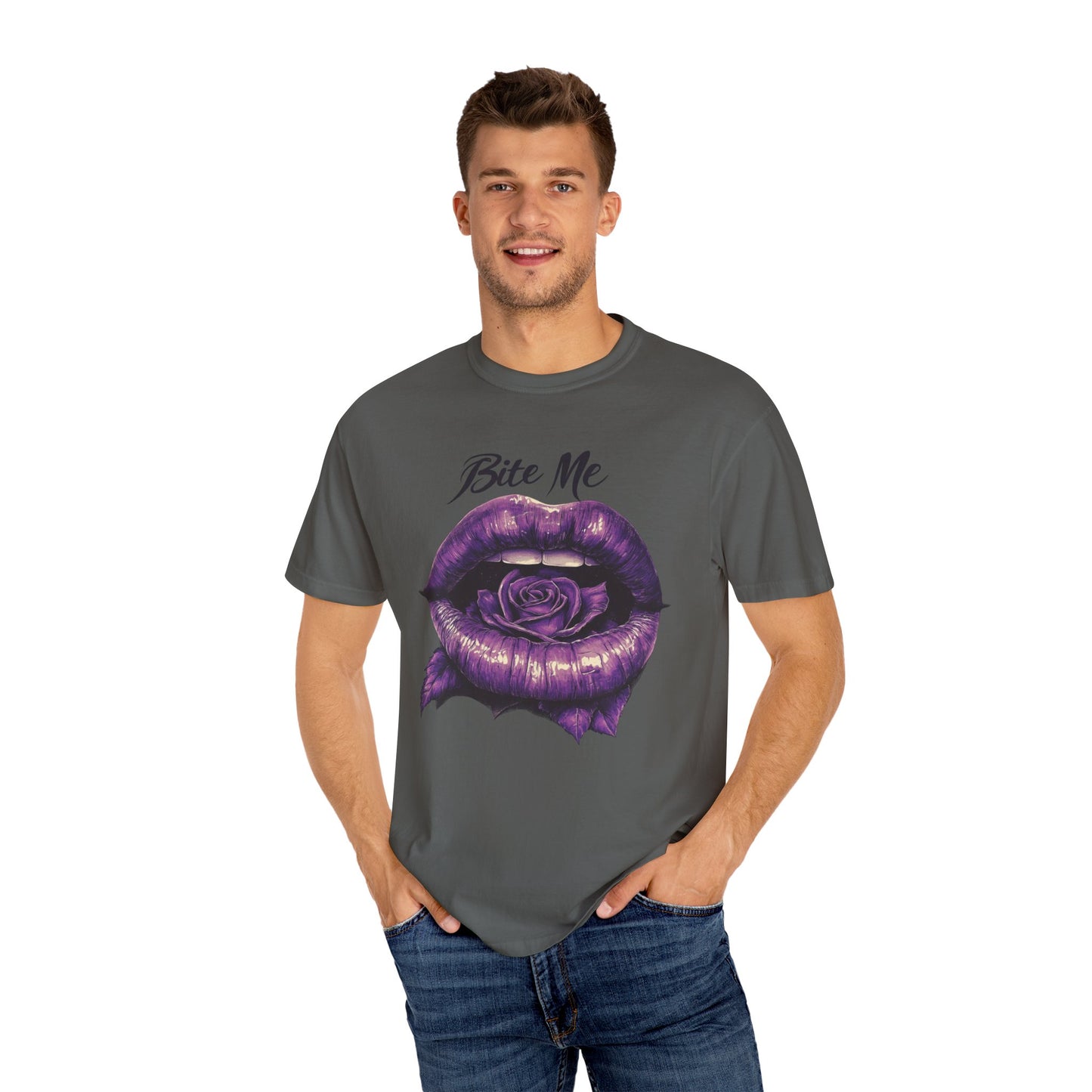 Unisex Graphic Tee - Bite Me, Creative Gift for Halloween, Trendy Fashion, Unique Graphic Shirt, Everyday Wear, Statement Piece