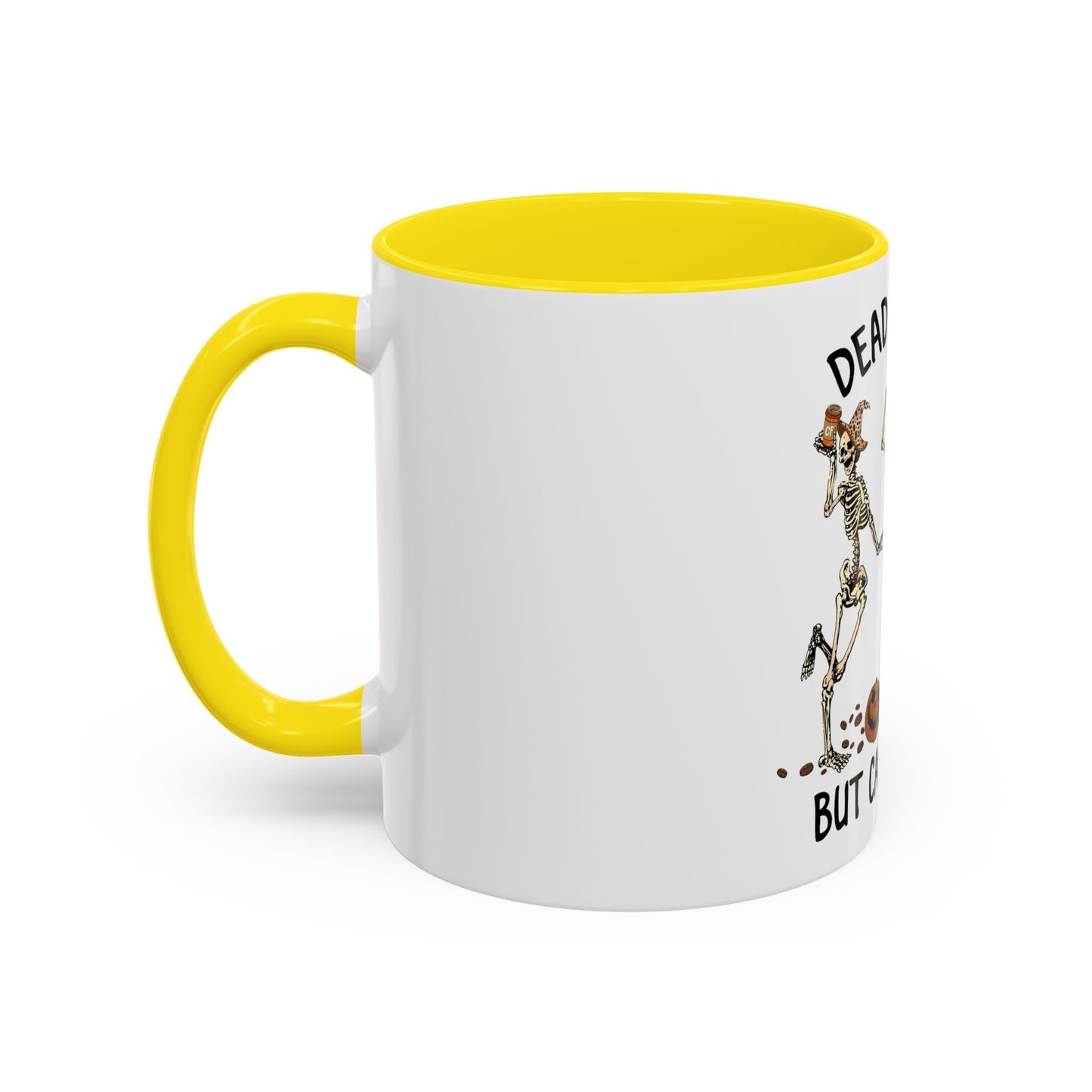 Caffeinated Skeleton Coffee Mug - Halloween Gift, Bone-Chilling Mug, Spooky Home Decor, Fun Coffee Cup, Dead Inside but Caffeinated