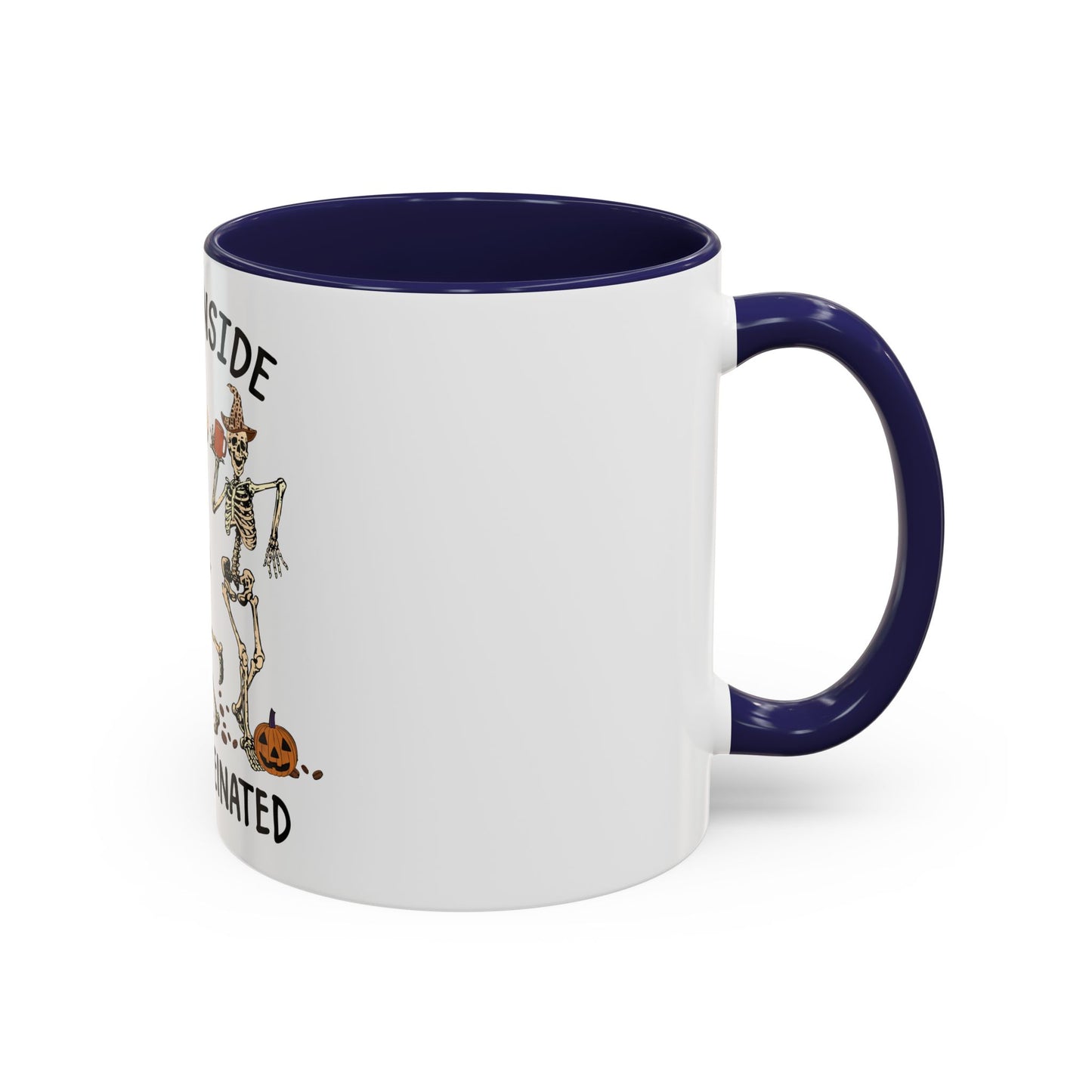 Caffeinated Skeleton Coffee Mug - Halloween Gift, Bone-Chilling Mug, Spooky Home Decor, Fun Coffee Cup, Dead Inside but Caffeinated