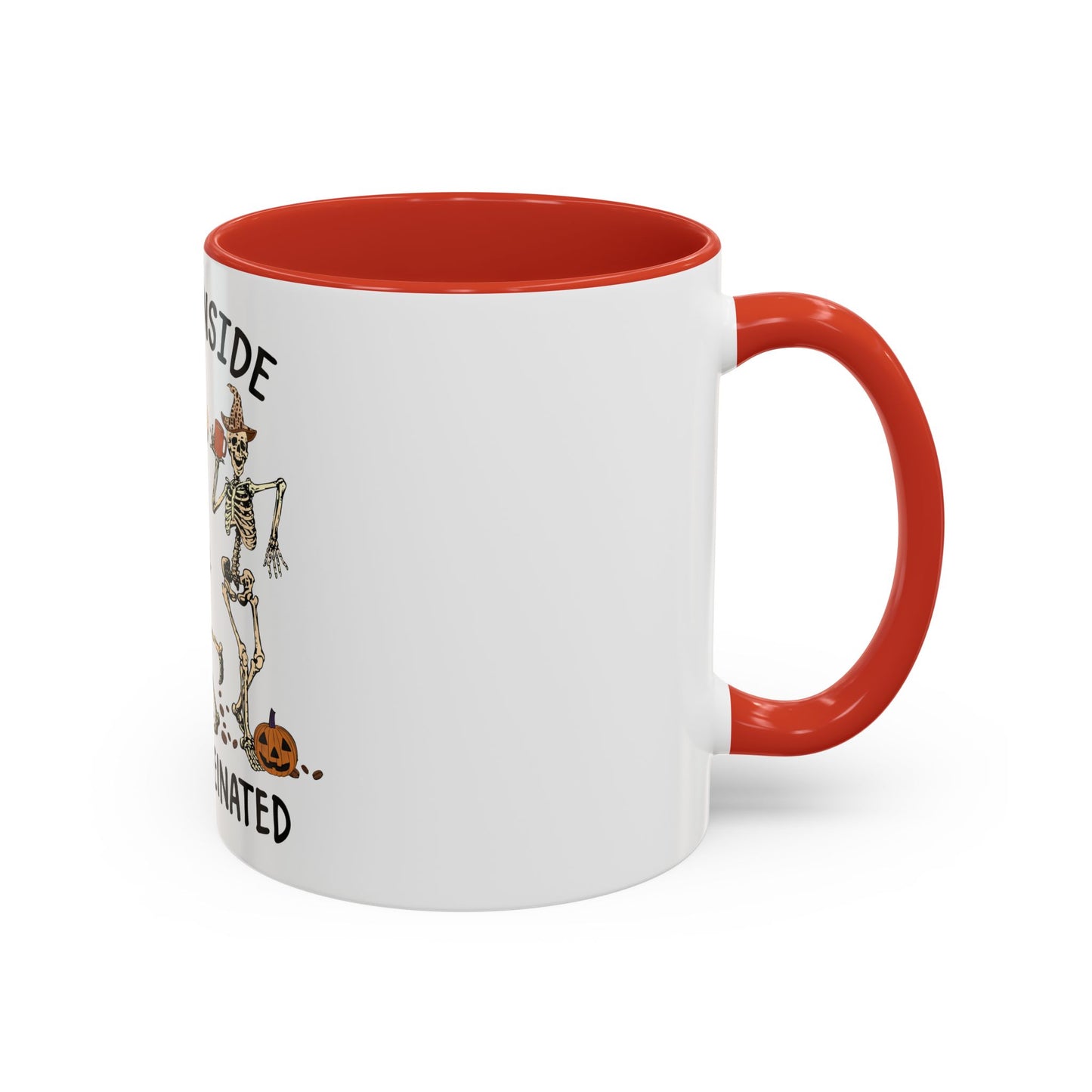 Caffeinated Skeleton Coffee Mug - Halloween Gift, Bone-Chilling Mug, Spooky Home Decor, Fun Coffee Cup, Dead Inside but Caffeinated