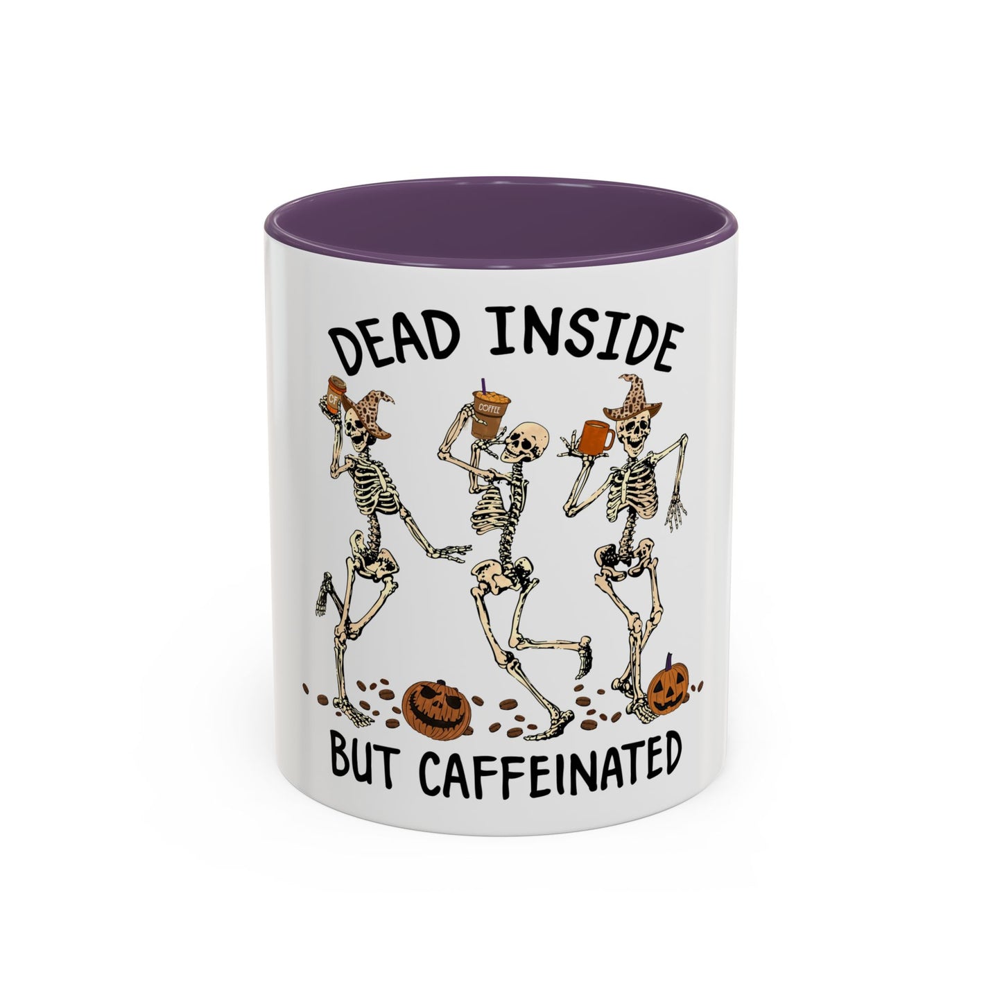 Caffeinated Skeleton Coffee Mug - Halloween Gift, Bone-Chilling Mug, Spooky Home Decor, Fun Coffee Cup, Dead Inside but Caffeinated