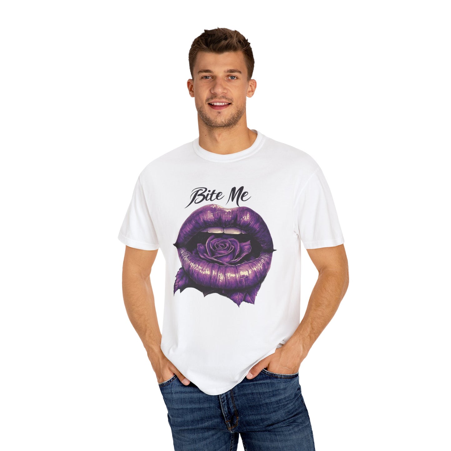 Unisex Graphic Tee - Bite Me, Creative Gift for Halloween, Trendy Fashion, Unique Graphic Shirt, Everyday Wear, Statement Piece