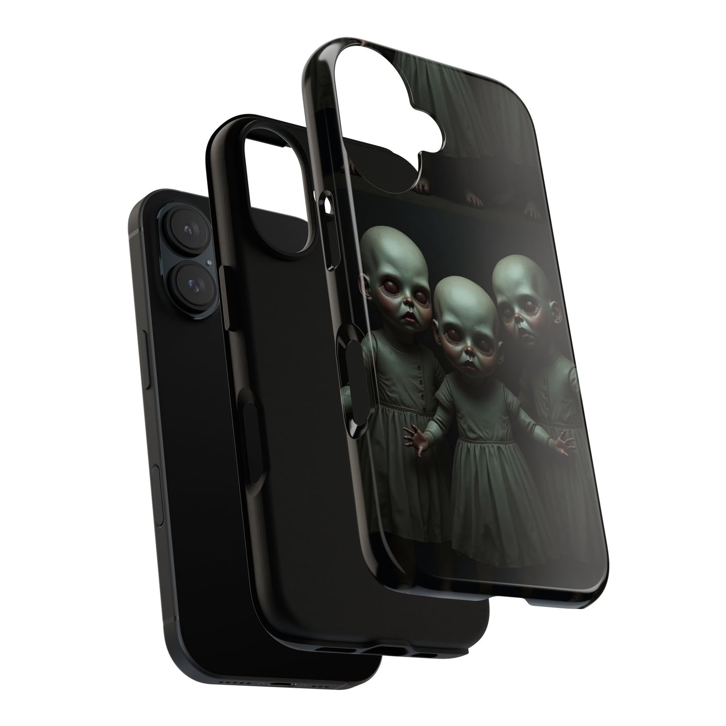 Creepy Dolls Phone Case | Tough Cases | Unique Gift for Horror Fans, Halloween Decor, Smartphone Accessories, Spooky Vibes, Gothic Style