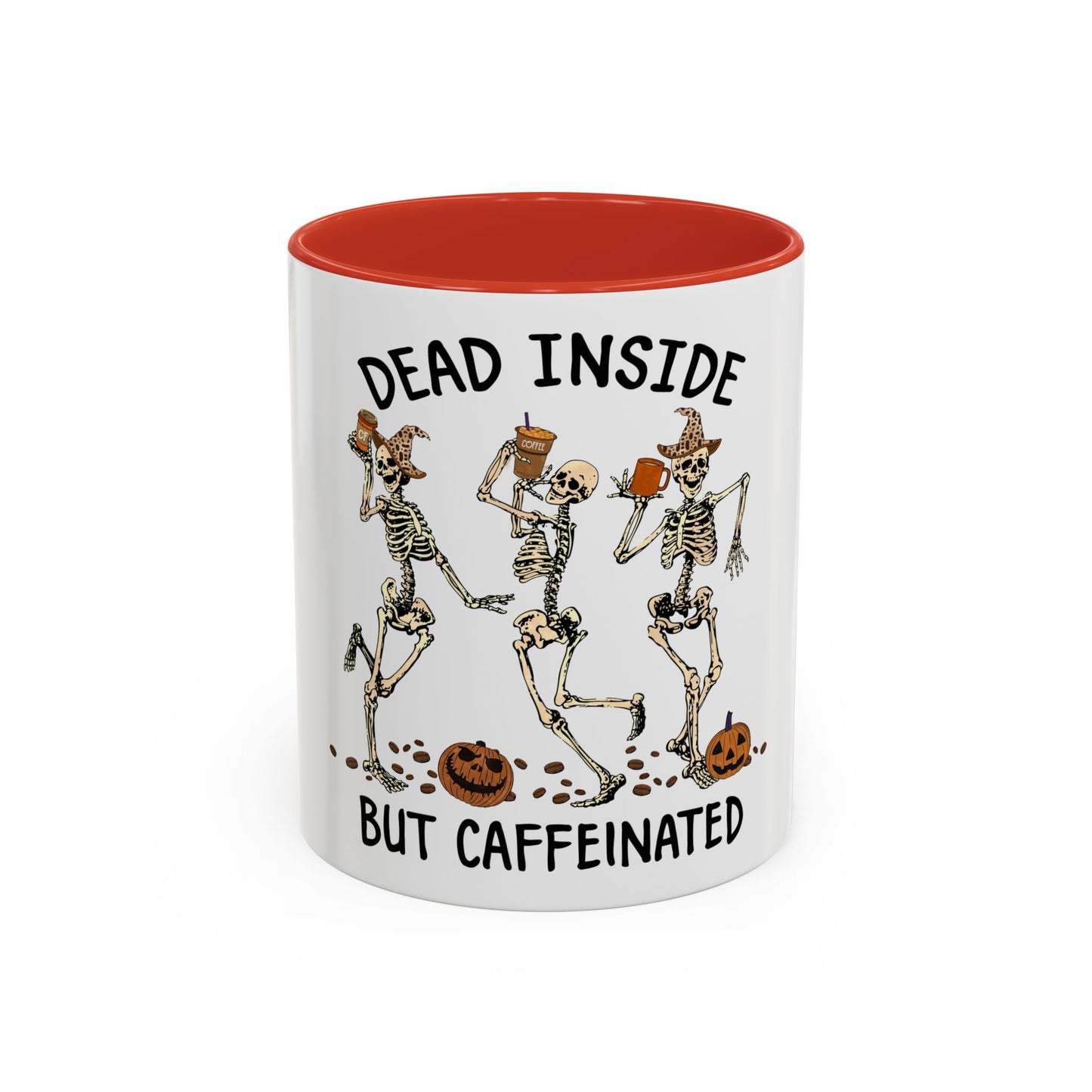 Caffeinated Skeleton Coffee Mug - Halloween Gift, Bone-Chilling Mug, Spooky Home Decor, Fun Coffee Cup, Dead Inside but Caffeinated