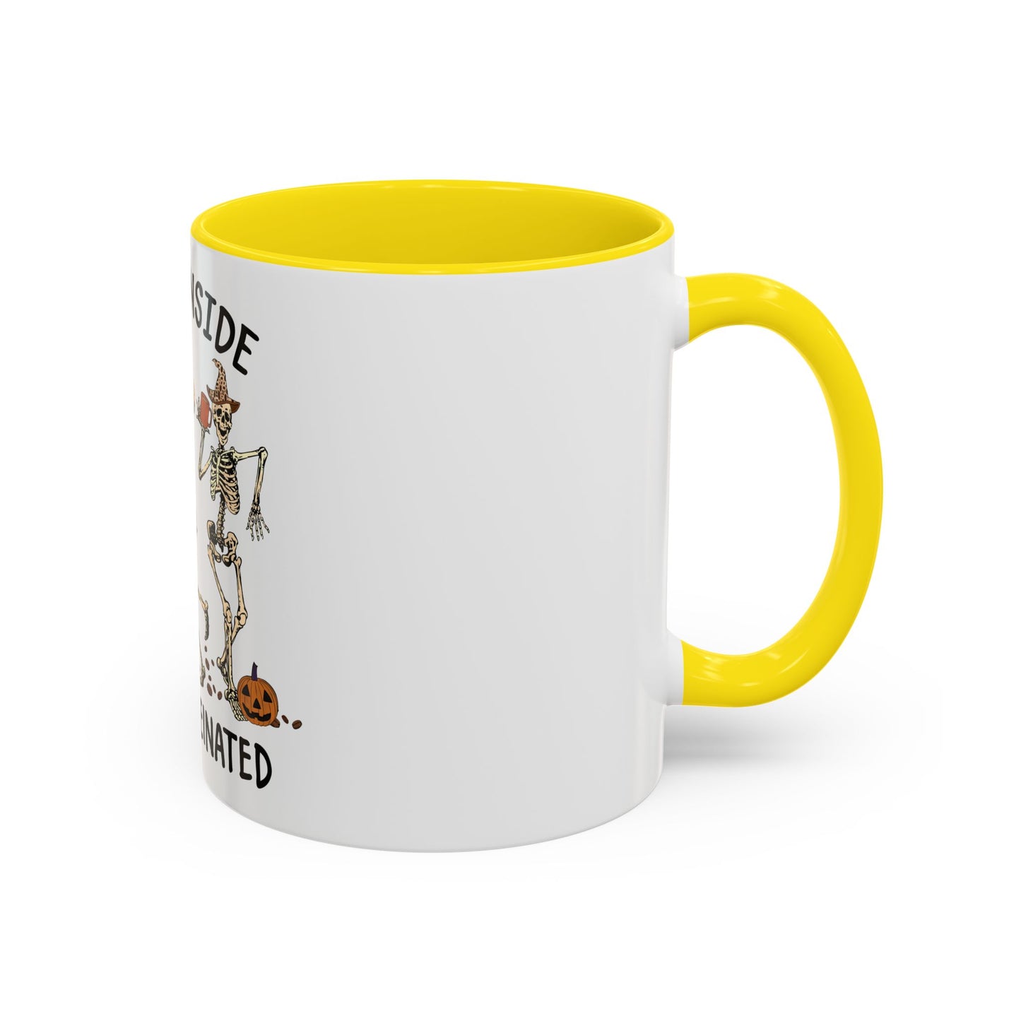 Caffeinated Skeleton Coffee Mug - Halloween Gift, Bone-Chilling Mug, Spooky Home Decor, Fun Coffee Cup, Dead Inside but Caffeinated