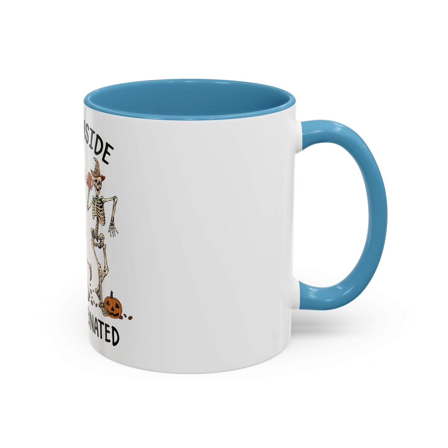 Caffeinated Skeleton Coffee Mug - Halloween Gift, Bone-Chilling Mug, Spooky Home Decor, Fun Coffee Cup, Dead Inside but Caffeinated