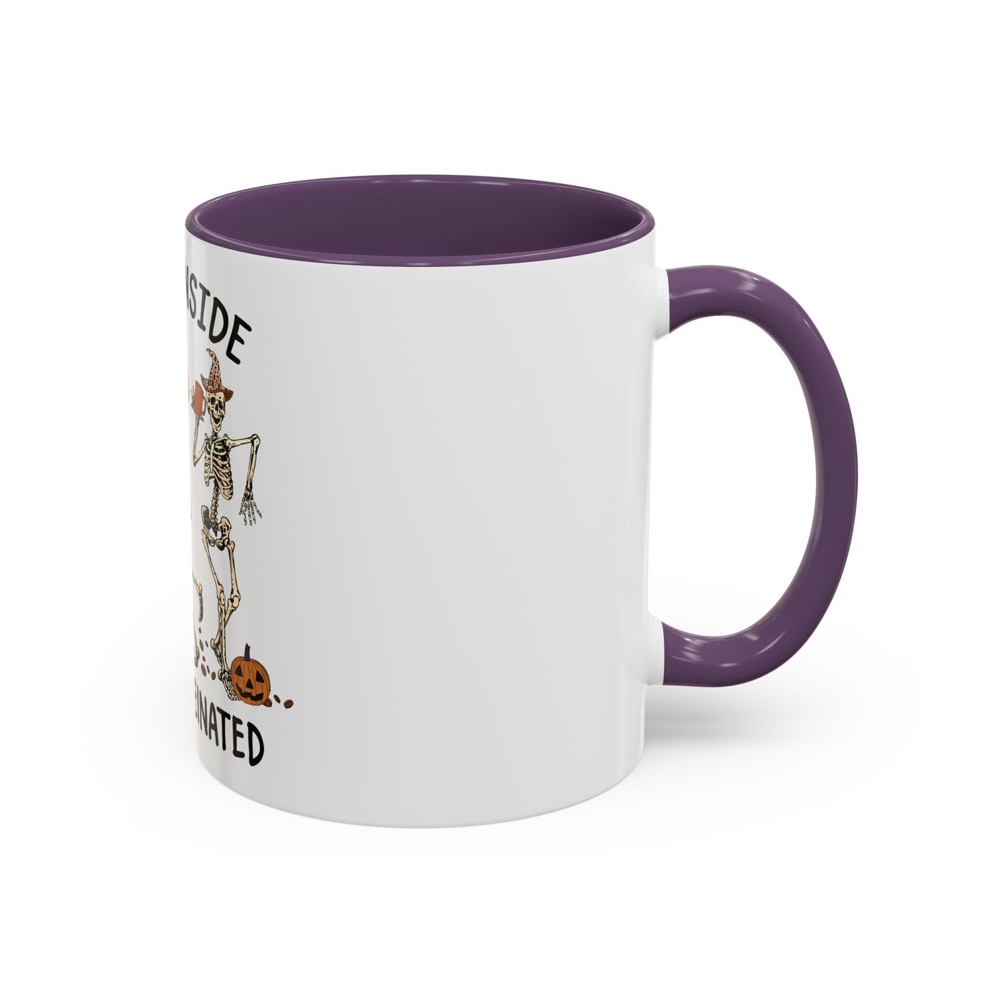 Caffeinated Skeleton Coffee Mug - Halloween Gift, Bone-Chilling Mug, Spooky Home Decor, Fun Coffee Cup, Dead Inside but Caffeinated