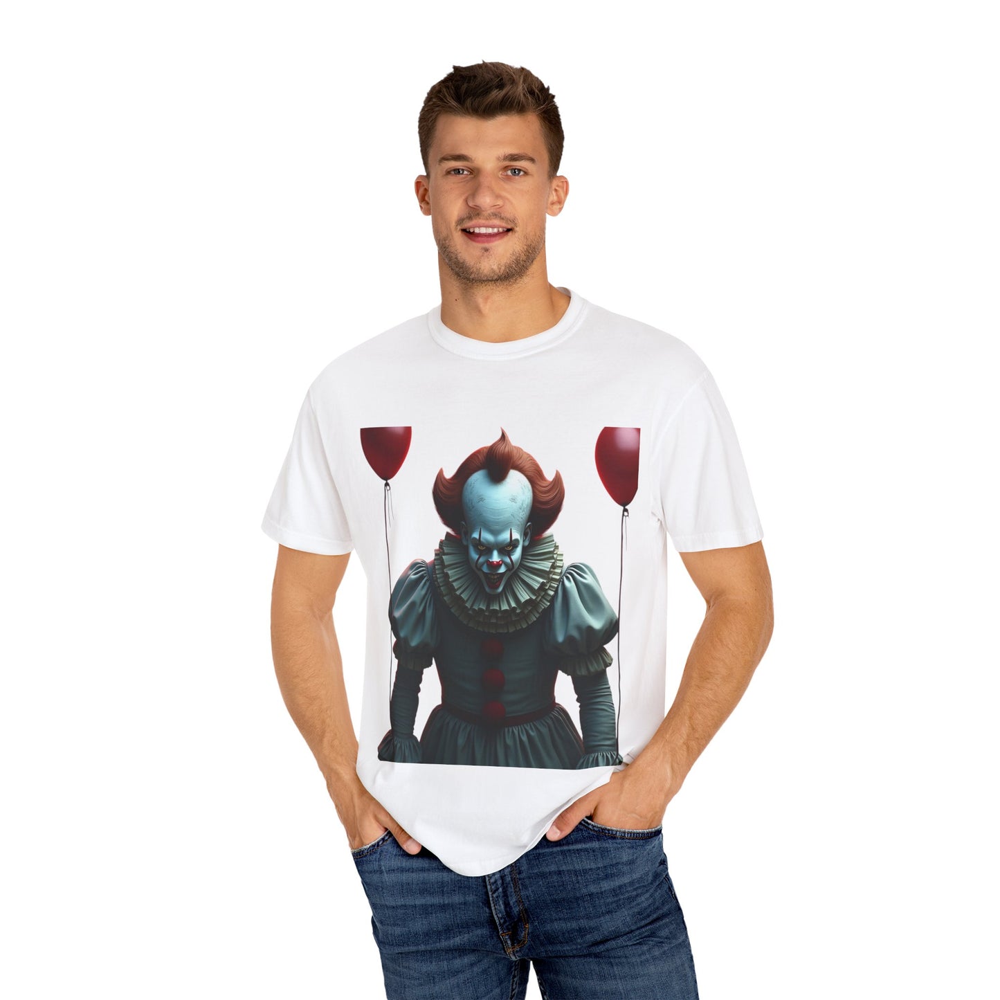 Creepy Clown Graphic T-Shirt, Unisex Horror Tee, Halloween Costume, Fun Gift for Fans, Spooky Party Wear, Unique Statement Shirt