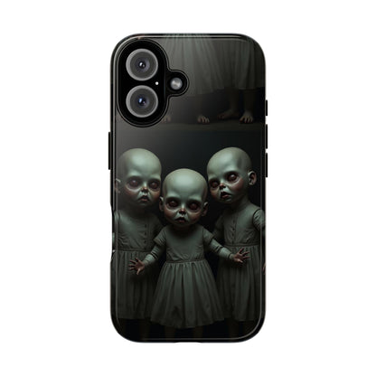 Creepy Dolls Phone Case | Tough Cases | Unique Gift for Horror Fans, Halloween Decor, Smartphone Accessories, Spooky Vibes, Gothic Style