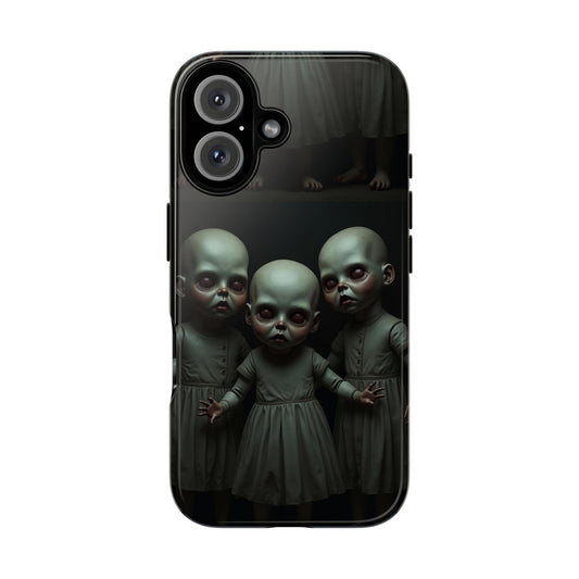 Creepy Dolls Phone Case | Tough Cases | Unique Gift for Horror Fans, Halloween Decor, Smartphone Accessories, Spooky Vibes, Gothic Style