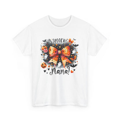 Spooky Mama Tee, Halloween Shirt, Unisex Cotton T-Shirt, Funny Mom Tee, Gift for Moms, Fall Fashion