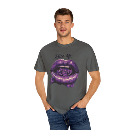 Unisex Graphic Tee - Bite Me, Creative Gift for Halloween, Trendy Fashion, Unique Graphic Shirt, Everyday Wear, Statement Piece