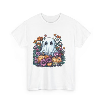 Vintage Ghost Garden Tee, Halloween Shirt, Unisex Cotton Tee, Fall Fashion, Spooky Seasonal Apparel, Ghost Lover Gift