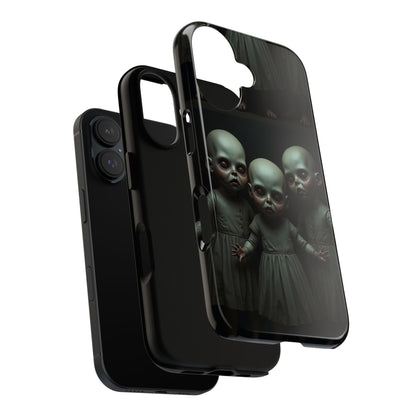 Creepy Dolls Phone Case | Tough Cases | Unique Gift for Horror Fans, Halloween Decor, Smartphone Accessories, Spooky Vibes, Gothic Style