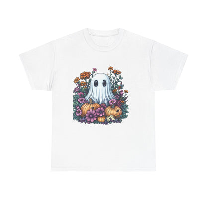 Vintage Ghost Garden Tee, Halloween Shirt, Unisex Cotton Tee, Fall Fashion, Spooky Seasonal Apparel, Ghost Lover Gift