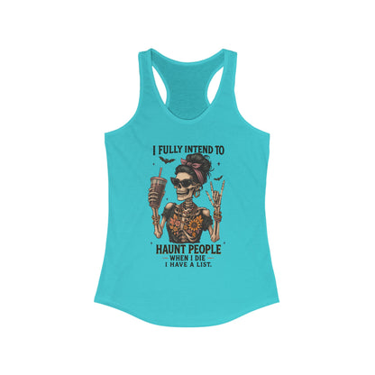 Halloween Skeleton Tank Top, I Fully Intend to Haunt People, Spooky Apparel, Summer Party Shirt, Gift for Halloween Lovers
