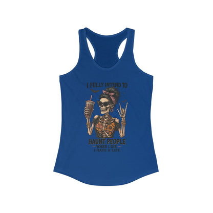 Halloween Skeleton Tank Top, I Fully Intend to Haunt People, Spooky Apparel, Summer Party Shirt, Gift for Halloween Lovers