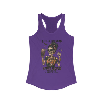 Halloween Skeleton Tank Top, I Fully Intend to Haunt People, Spooky Apparel, Summer Party Shirt, Gift for Halloween Lovers