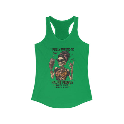 Halloween Skeleton Tank Top, I Fully Intend to Haunt People, Spooky Apparel, Summer Party Shirt, Gift for Halloween Lovers