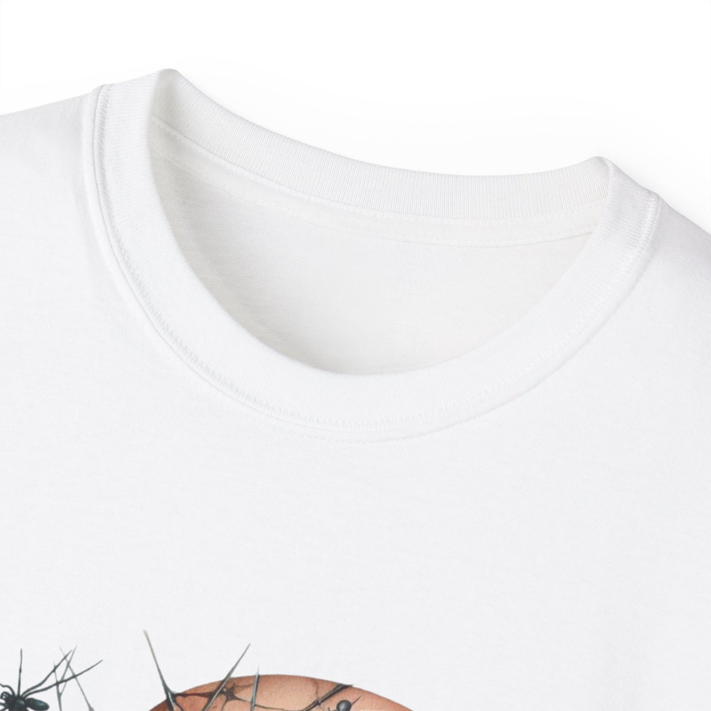 Creepy Doll Spider Tee, Unisex Horror T-Shirt, Halloween Graphic Tee, Unique Gift for Collectors, Spooky Fashion Statement