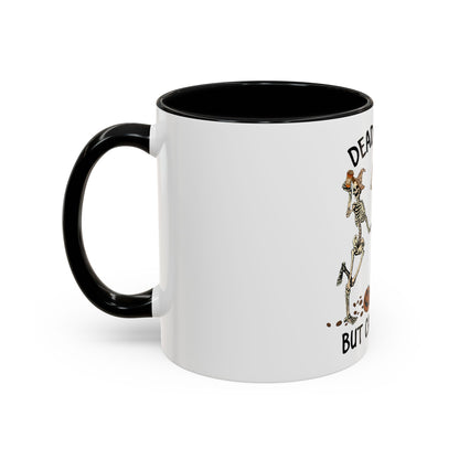 Caffeinated Skeleton Coffee Mug - Halloween Gift, Bone-Chilling Mug, Spooky Home Decor, Fun Coffee Cup, Dead Inside but Caffeinated