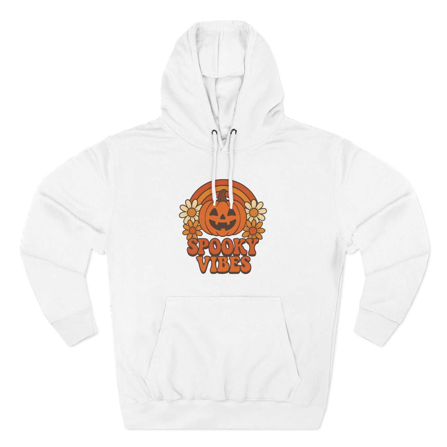 Spooky Vibes Fleece Hoodie - Autumn Apparel, Halloween Gift, Cozy Sweatshirt, Pumpkin Hoodie, Fall Fashion