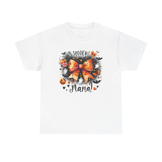 Spooky Mama Tee, Halloween Shirt, Unisex Cotton T-Shirt, Funny Mom Tee, Gift for Moms, Fall Fashion