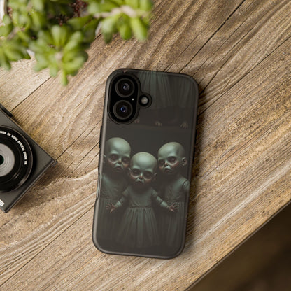 Creepy Dolls Phone Case | Tough Cases | Unique Gift for Horror Fans, Halloween Decor, Smartphone Accessories, Spooky Vibes, Gothic Style