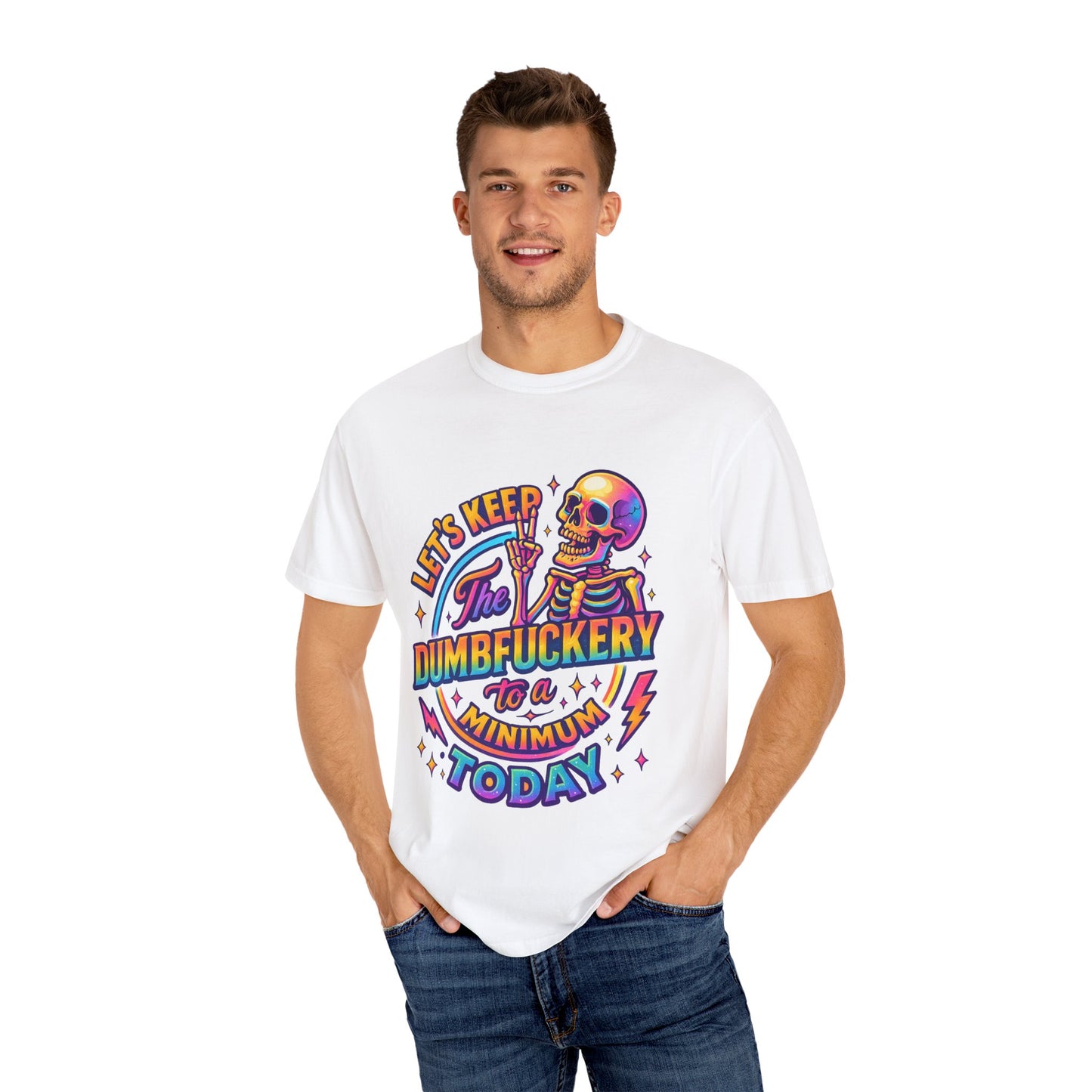Humorous Skeleton T-Shirt, Fun Graphic Tee, Quirky Casual Wear, Perfect for Halloween, Gift for Friends