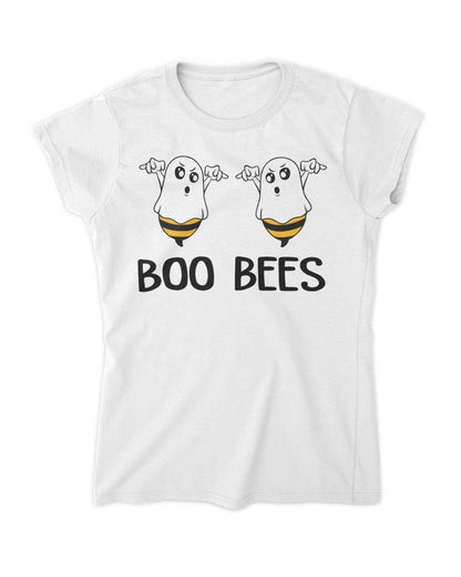 Spooky Ghost Boo Bees T-shirt Women's Soft Style Fitted T-Shirt