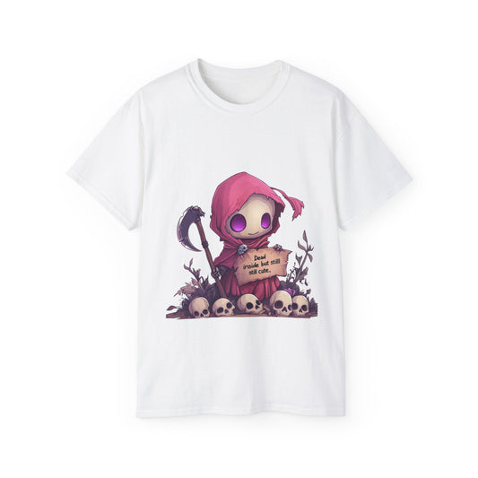 Cute Grim Reaper Tee | Spooky Halloween Shirt | Gothic Graphic Tee | Unisex Casual Shirt | Gift for Halloween Lovers, Spooky Vibes