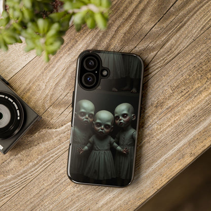 Creepy Dolls Phone Case | Tough Cases | Unique Gift for Horror Fans, Halloween Decor, Smartphone Accessories, Spooky Vibes, Gothic Style