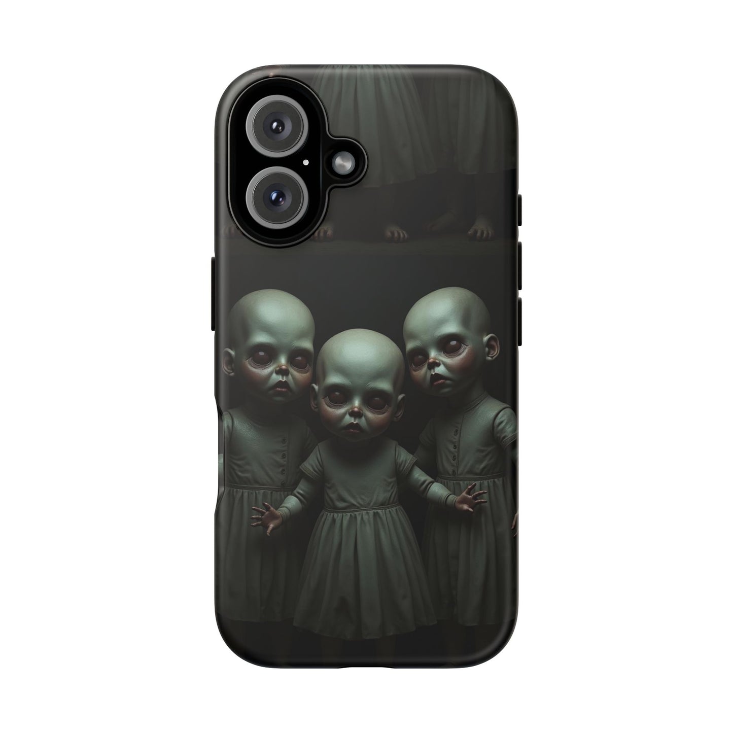 Creepy Dolls Phone Case | Tough Cases | Unique Gift for Horror Fans, Halloween Decor, Smartphone Accessories, Spooky Vibes, Gothic Style
