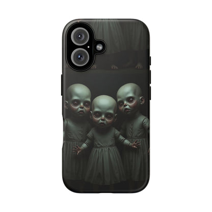 Creepy Dolls Phone Case | Tough Cases | Unique Gift for Horror Fans, Halloween Decor, Smartphone Accessories, Spooky Vibes, Gothic Style