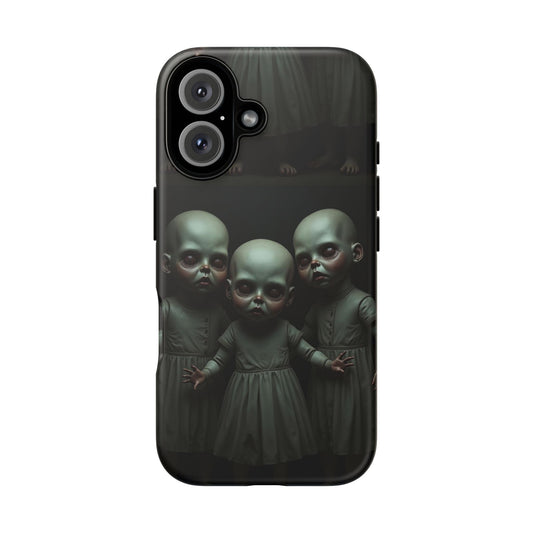 Creepy Dolls Phone Case | Tough Cases | Unique Gift for Horror Fans, Halloween Decor, Smartphone Accessories, Spooky Vibes, Gothic Style