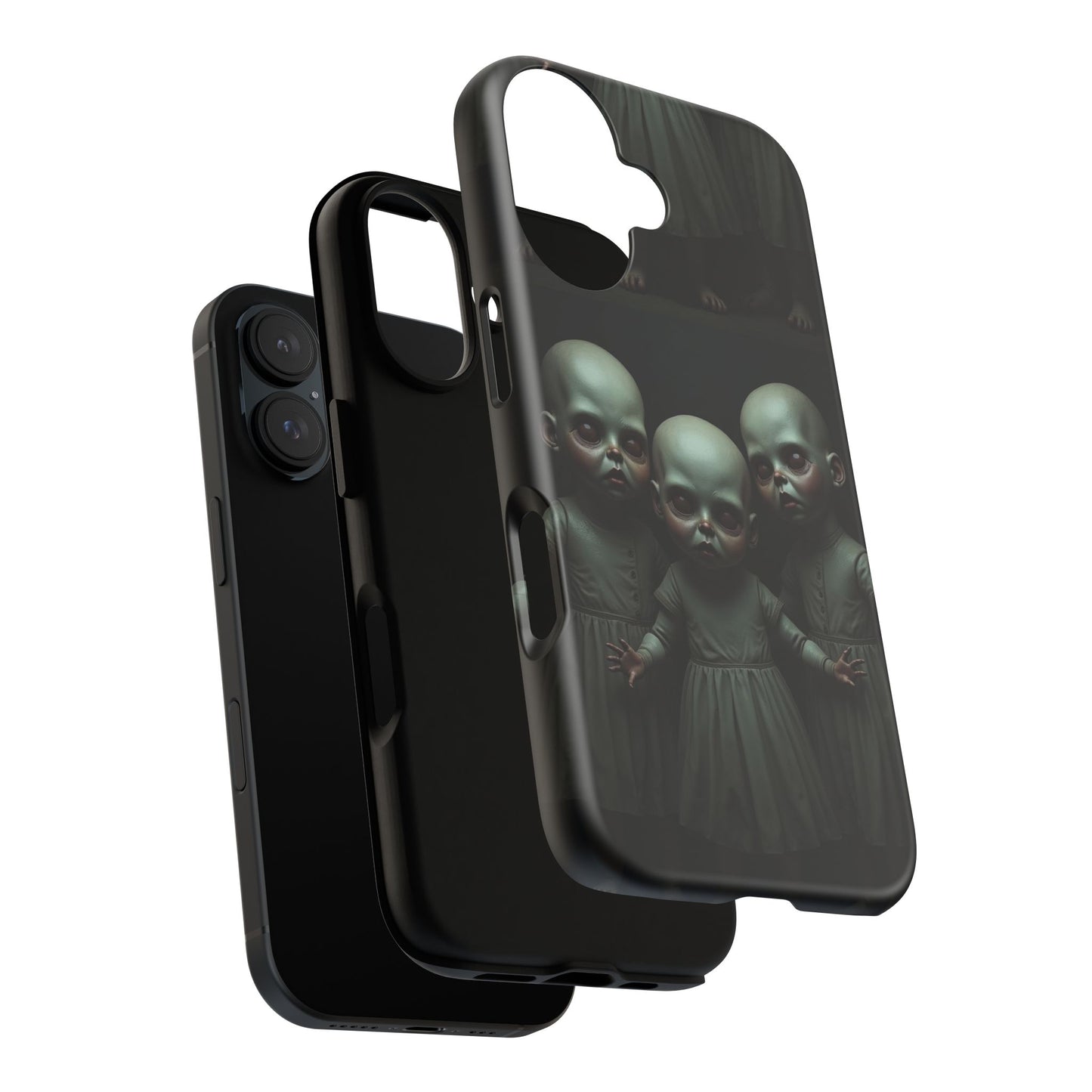 Creepy Dolls Phone Case | Tough Cases | Unique Gift for Horror Fans, Halloween Decor, Smartphone Accessories, Spooky Vibes, Gothic Style