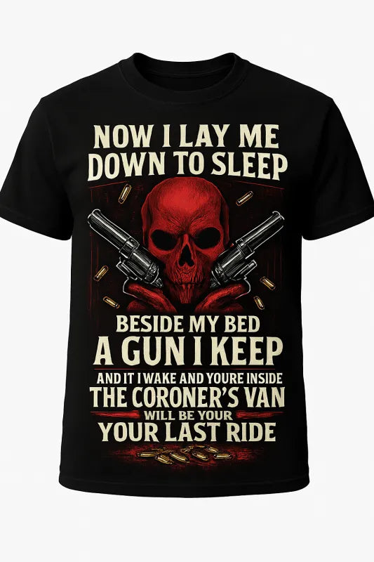 Now I Lay Me Down To Sleep Skull with Dual Revolvers - Unisex Standard T-Shirt
